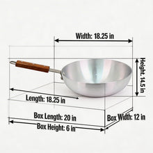 Deep Aluminum Frying Pan with Wooden Handle - 10''