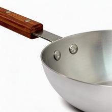 Deep Aluminum Frying Pan with Wooden Handle - 9''