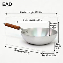 Deep Aluminum Frying Pan with Wooden Handle - 9''