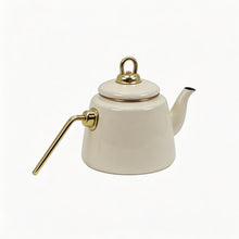Premium Ceramic Teapot 1.0L - Ivory/Cream Finish with Gold Hardware