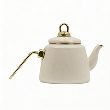 Premium Ceramic Teapot 1.0L - Ivory/Cream Finish with Gold Hardware
