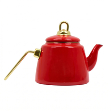 Premium Ceramic Teapot 1.0L - Red Finish with Gold Hardware