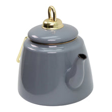 Premium Ceramic Teapot 1.0L - Gray Finish with Gold Hardware