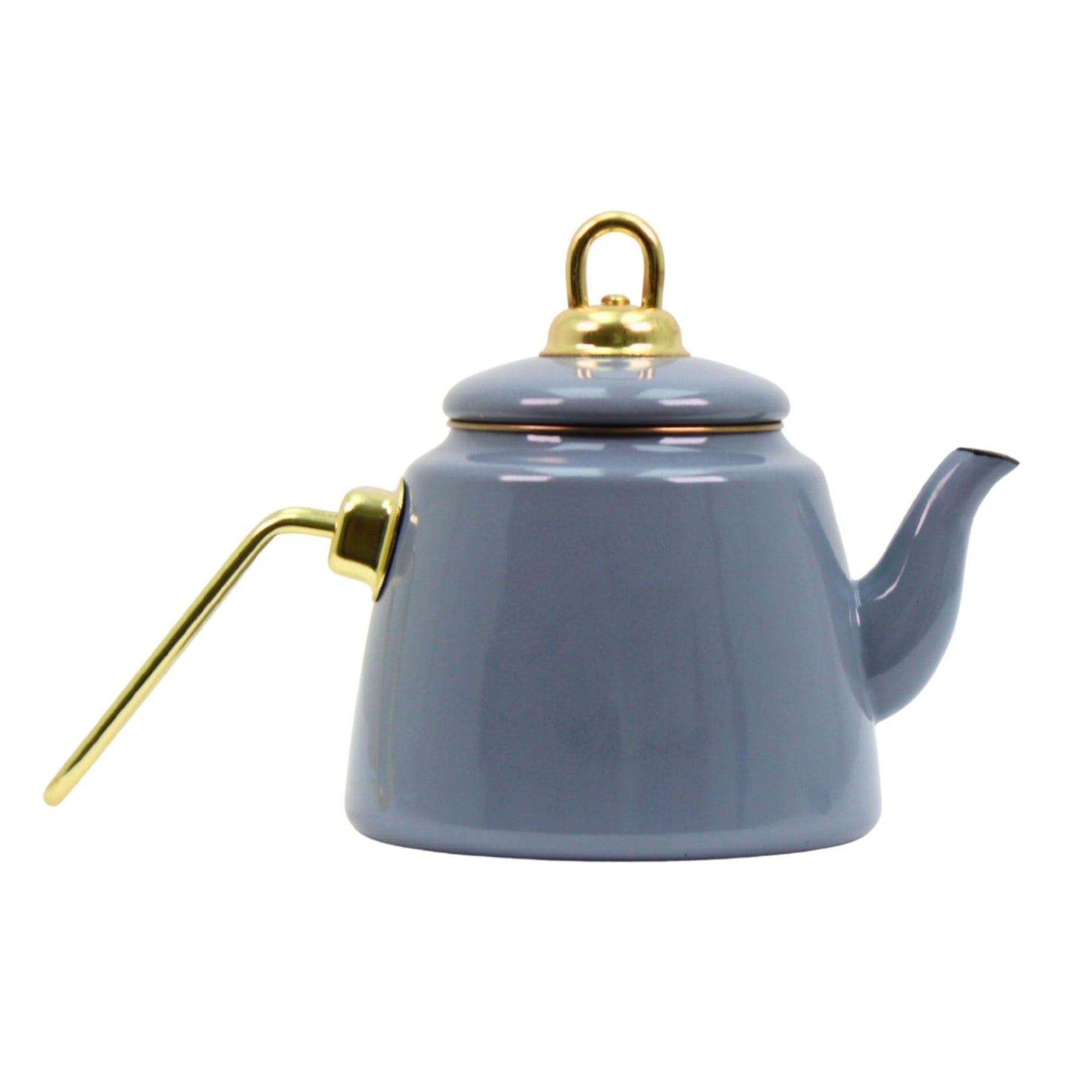 Premium Ceramic Teapot 1.0L - Gray Finish with Gold Hardware