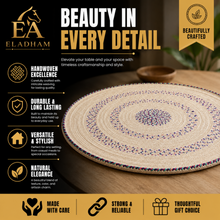 Handwoven Yemeni Round Sufra Table Mat – Traditional 40-Inch Woven Dining & Serving Mat