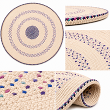 Handwoven Yemeni Round Sufra Table Mat – Traditional 40-Inch Woven Dining & Serving Mat