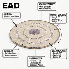 Handwoven Yemeni Round Table Mat - Sufra - 33"