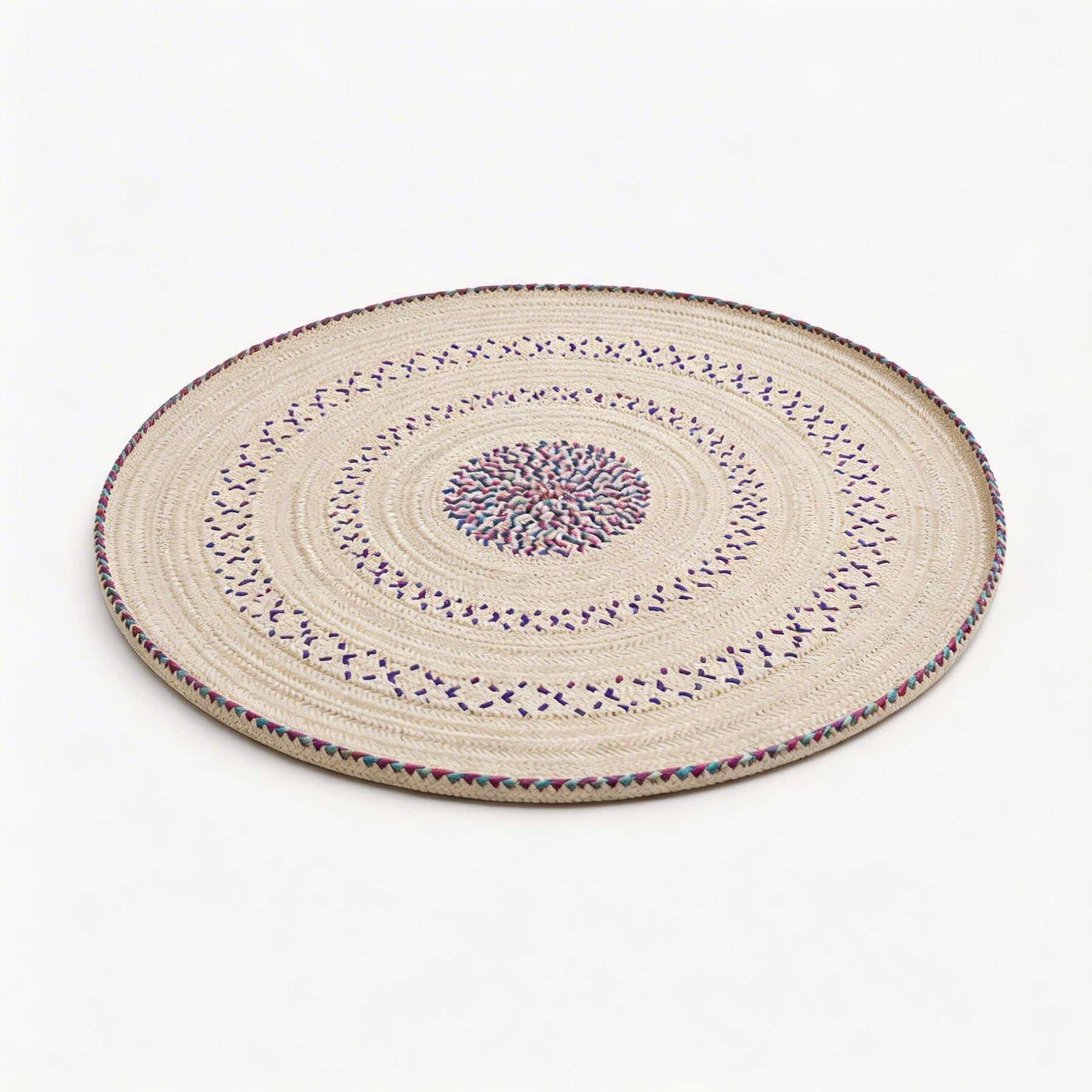 Handwoven Yemeni Round Table Mat - Sufra - 33"