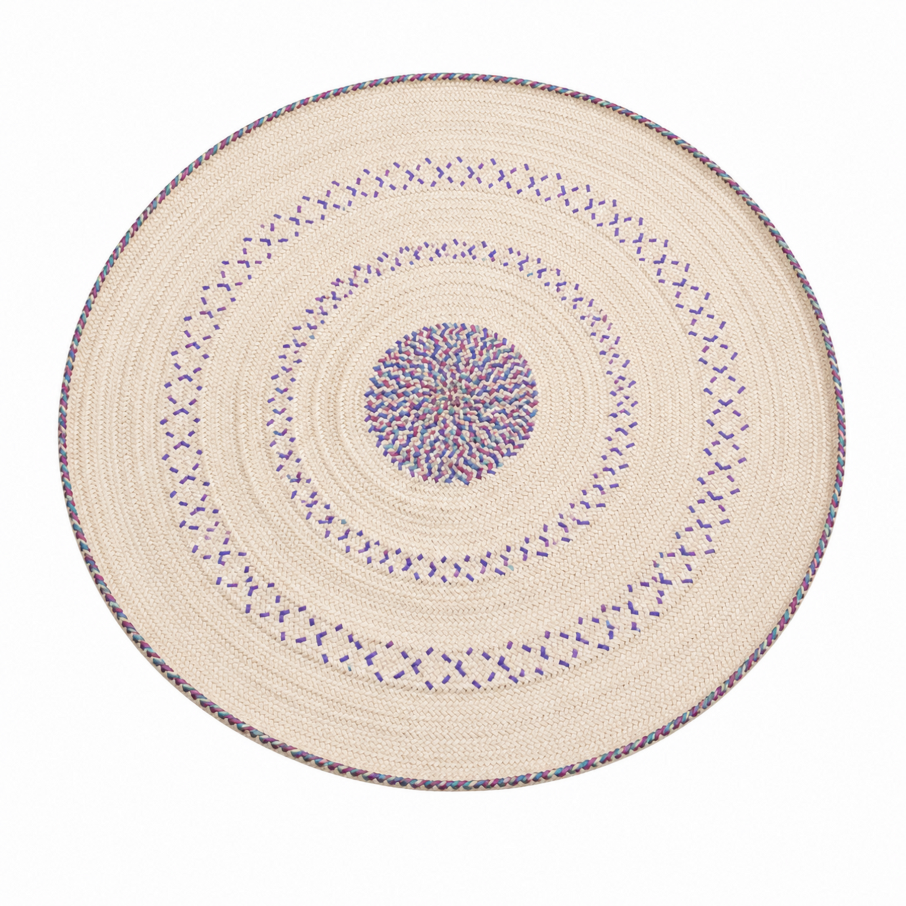 Handwoven Yemeni Round Table Mat - Sufra - 33"