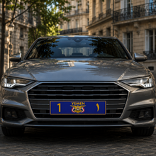 Yemeni National Emblem Aluminum License Plate (European Style) – Blue