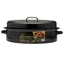 17" Oval Covered Roaster with Metal Grate - Black | Oven-Safe Non-Stick Bakeware