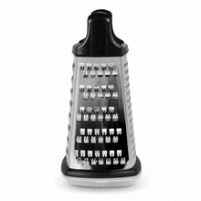 Black and Silver Box Grater with Raised Handle, 9.5 Inch