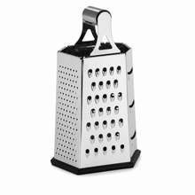 Black and Silver Hexagonal Box Grater with Handle, 9.5 Inch