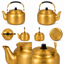 10L Golden Tea Kettle with Lid and Carry Handle