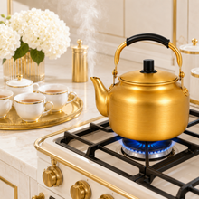 10L Golden Tea Kettle with Lid and Carry Handle