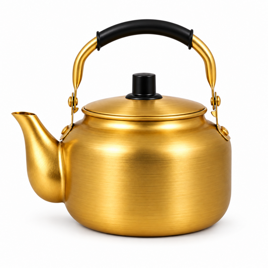 10L Golden Tea Kettle with Lid and Carry Handle