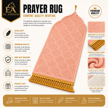 Beige Premium Velvet Muslim Prayer Rug