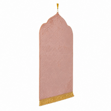 Beige Premium Velvet Muslim Prayer Rug