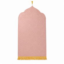 Beige Premium Velvet Muslim Prayer Rug