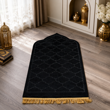 Black Premium Velvet Muslim Prayer Rug