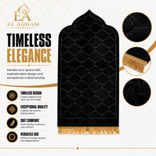 Black Premium Velvet Muslim Prayer Rug