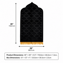Black Premium Velvet Muslim Prayer Rug