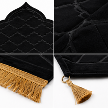 Black Premium Velvet Muslim Prayer Rug