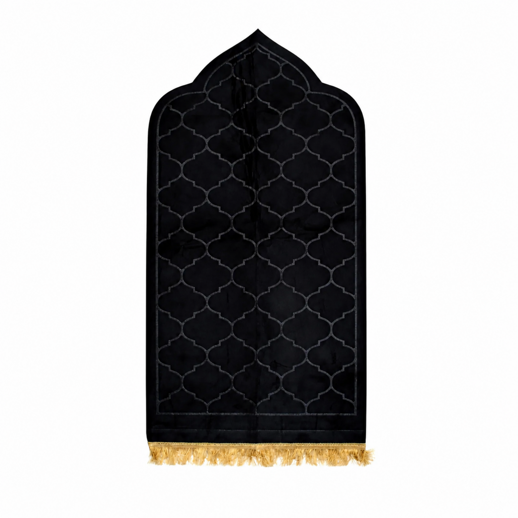 Black Premium Velvet Muslim Prayer Rug