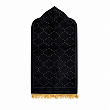 Black Premium Velvet Muslim Prayer Rug