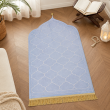 Ice Blue Premium Velvet Muslim Prayer Rug