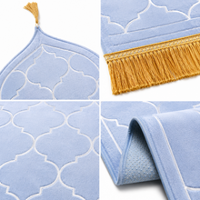 Ice Blue Premium Velvet Muslim Prayer Rug