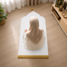 White Premium Velvet Muslim Prayer Rug