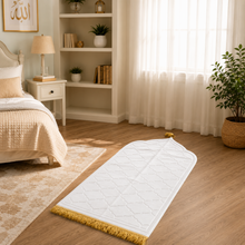 White Premium Velvet Muslim Prayer Rug