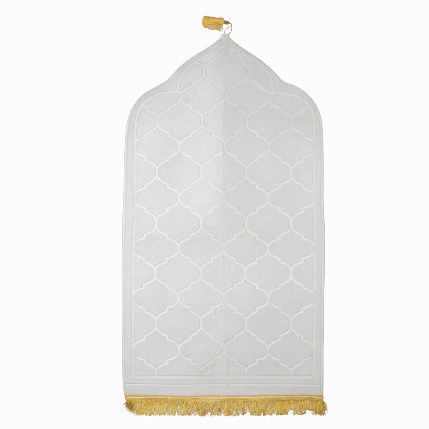 White Premium Velvet Muslim Prayer Rug
