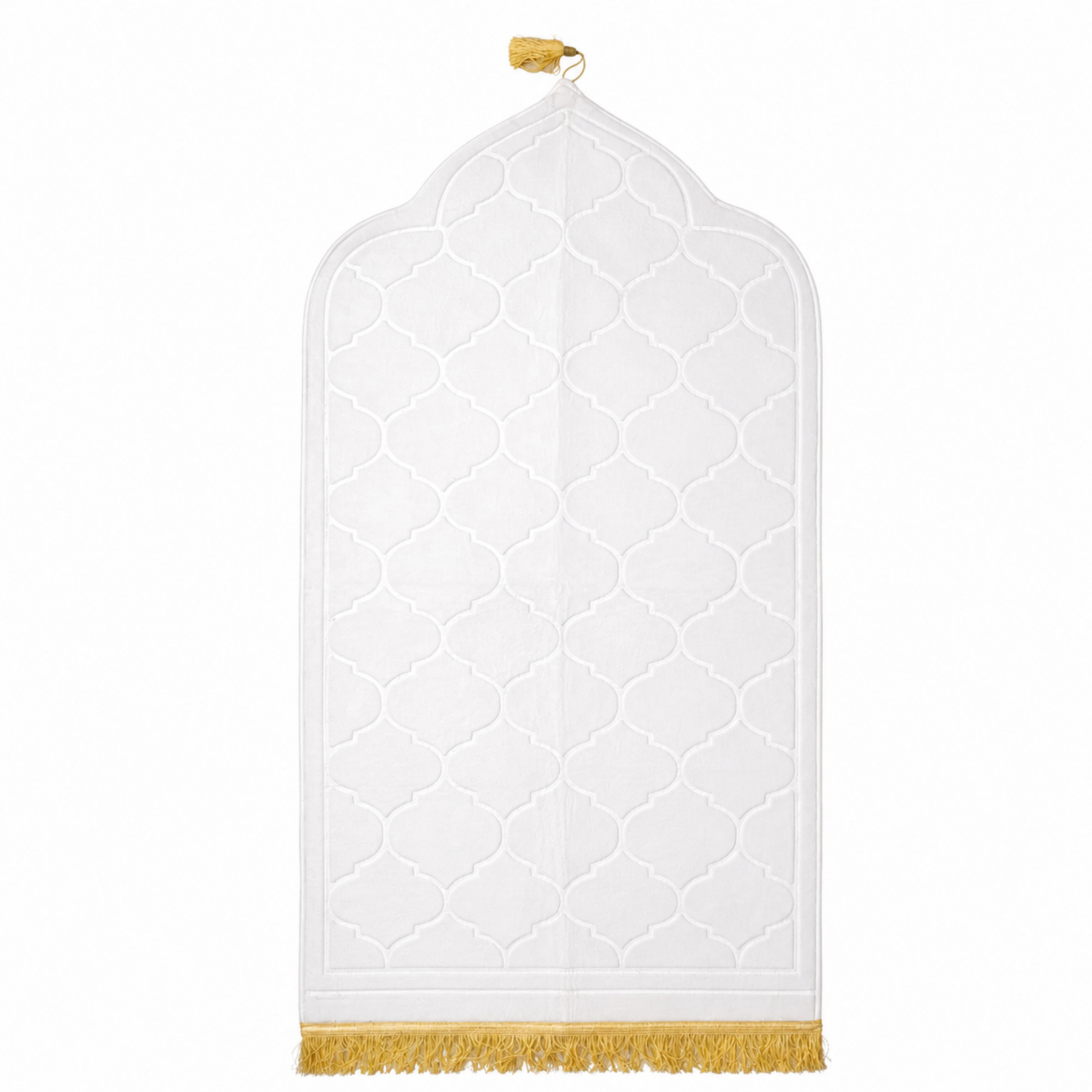 White Premium Velvet Muslim Prayer Rug