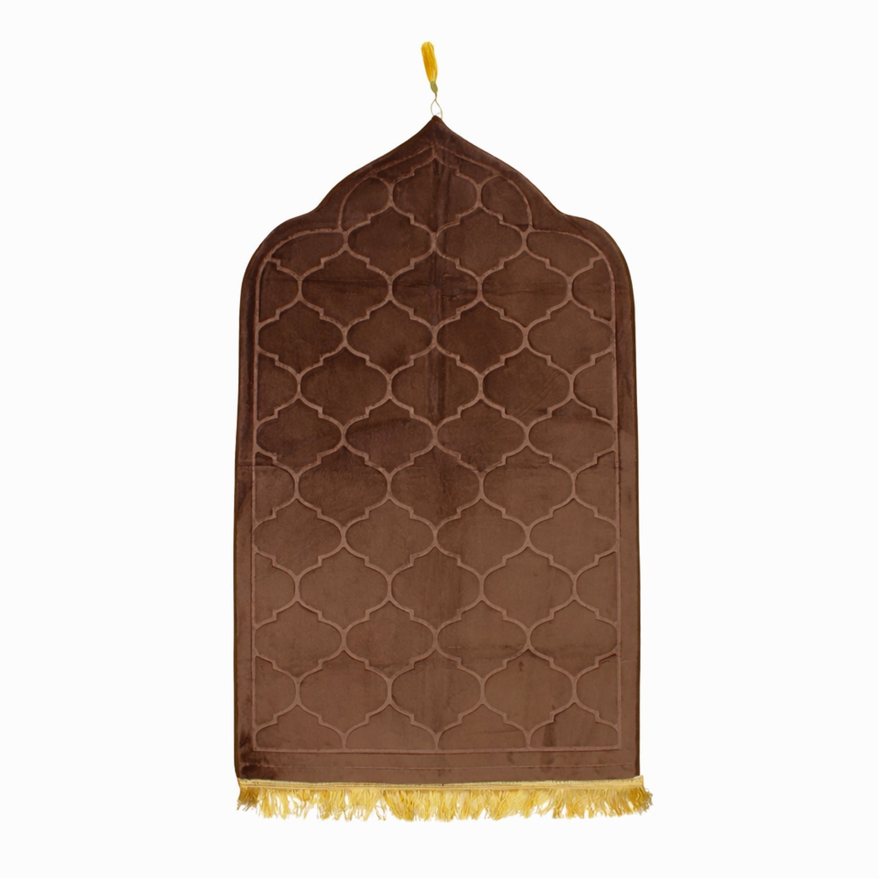 Brown Premium Velvet Muslim Prayer Rug