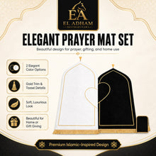 His and Hers White-Black Anti-Slip Padded Prayer Mat