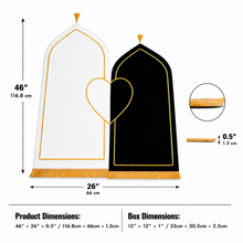 His and Hers White-Black Anti-Slip Padded Prayer Mat
