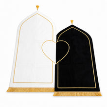 His and Hers White-Black Anti-Slip Padded Prayer Mat
