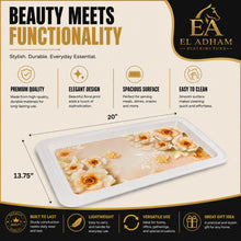Elegant Floral Coffee and Tea Serving Tray - 20"