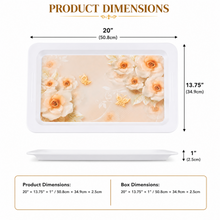 Elegant Floral Coffee and Tea Serving Tray - 20"