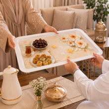 Elegant Floral Coffee and Tea Serving Tray - 22"