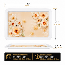 Elegant Floral Coffee and Tea Serving Tray - 22"