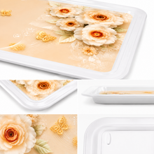 Elegant Floral Coffee and Tea Serving Tray - 22"