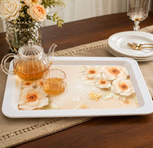 Elegant Floral Coffee and Tea Serving Tray - 24'