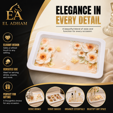Elegant Floral Coffee and Tea Serving Tray - 24'