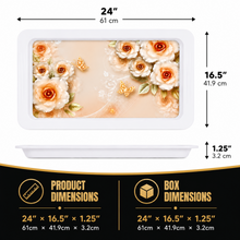 Elegant Floral Coffee and Tea Serving Tray - 24'
