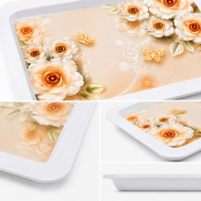 Elegant Floral Coffee and Tea Serving Tray - 24'