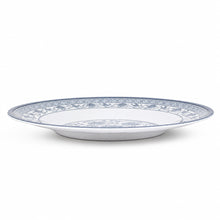 Large Round Blue and White Decorative Serving Tray - 21.5"