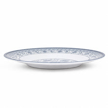 Large Round Blue and White Decorative Serving Tray - 21.5"